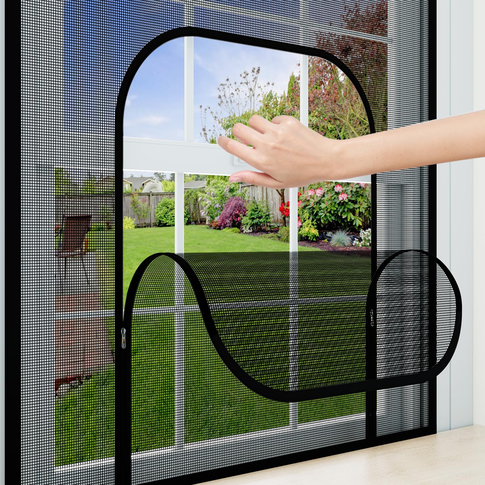 fowong Fly Screens for Windows, Upgraded Custom Pet-Resistant Tear-Proof Mesh Screen, Premium Bug Net for Ventilation & Insect Protection – Safer, Cozier Home — image 1