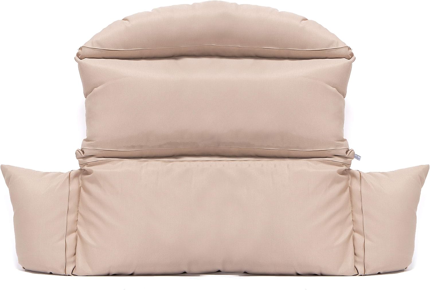 LeisureMod 2 Person Hanging Egg Chair Cushion - Beige, Weather-Resistant, Quick-Drying Fabric with Soft Cotton Filling, Machine Washable