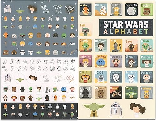 Miniatura 2 de Paquete de calcomanías de recompensa de Star Wars ~ 295 calcomanías de Star Wars para niños, adultos, botellas de agua, computadoras portátiles y