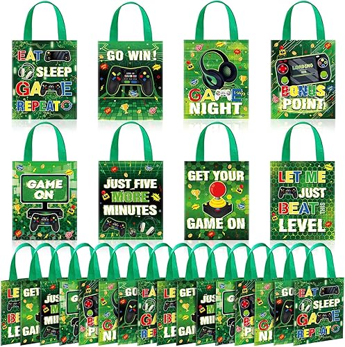 Miniatura 14 de Photect 24 piezas de bolsas de regalo con temática de construcción, camión volquete no tejido con asas, excavadora, tractor, caramelo, paquete