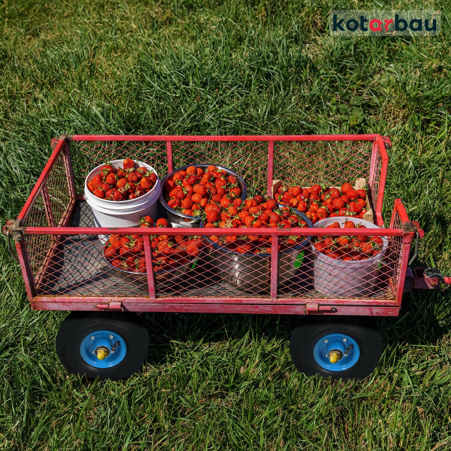 KOTARBAU® Set di 2 Ruote per Carriola in Gomma Piena 260 x 85 mm 3.00 – 4 Rinforzate 4PR Ruote Complete per Carrello Ruote di Ricambio