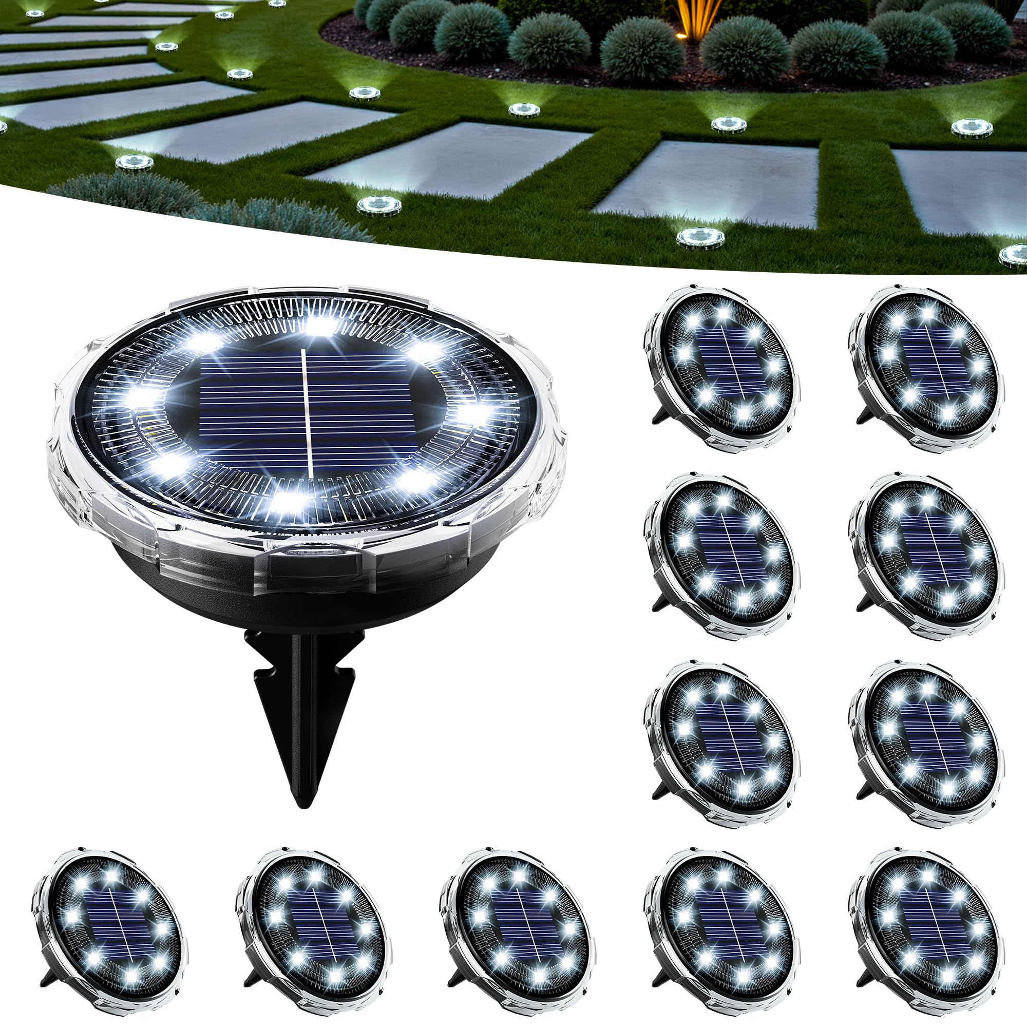 SOLPEX Solar Ground Lights 12 Pack