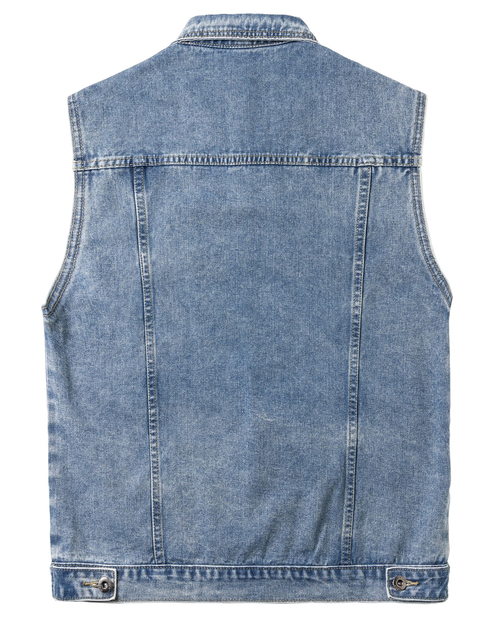 Homme Gilet Sans Manches en Jeans Veste Vintage Denim Rock Gilet Moto Cowboy Biker Jean