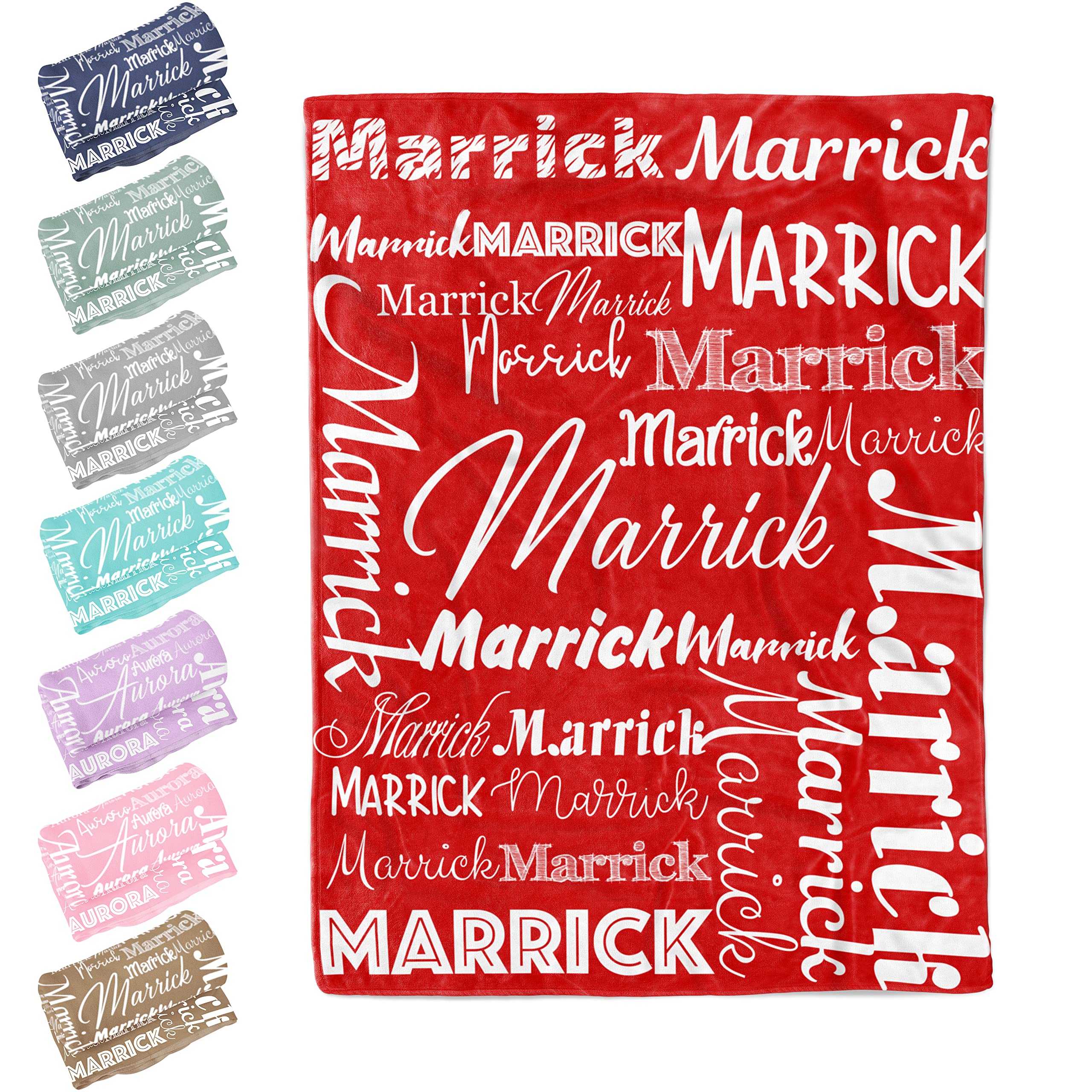 Sweewind Personalized Blanket for Kids Personalized Baby Blankets for Boys and Girl Custom Blanket for Baby Girls Boys Personalized Baby Blanket with Name Customized Personalized Baby Gifts (Red)