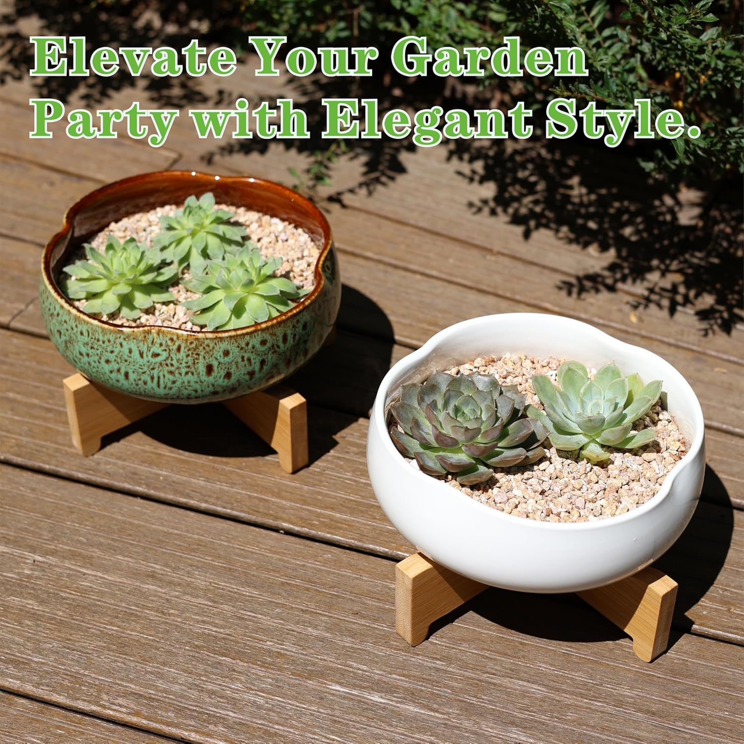 Lotus Bowl Planter, Ceramic Lotus Flower Bowl, Lotus Bowl, Lotus Bowls for Planting in Water Indoors, Lotus Pots for Water Plants, Applicable to Succulent Plants Hydroponic Plant (White 2-pc sets)