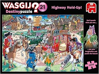 Jumbo, Wasgij, Retro Destiny 21 - Highway Hold Up!, Unique Collectable Jigsaw Puzzles for Adults, 1,000 Piece