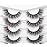 Pooplunch Natural False Eyelashes Cat Eye Look Wispy Clusters 8D Volume Fake Eyelashes Faux Mink Lashs Strips 7 Pairs Pack