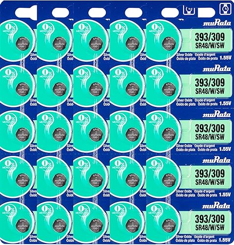 Miniatura 9 de Murata Batería 393309 SR48WSW 1.55V Celda de botón de reloj de óxido de plata (5 baterías)