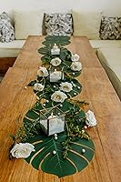 Vista 5 de Vibe 50pcs Large Tropical Palm Leaves - Artificial, 13.8" by 11.4" for Luau Jungle Hawaii Theme Party Decorations1