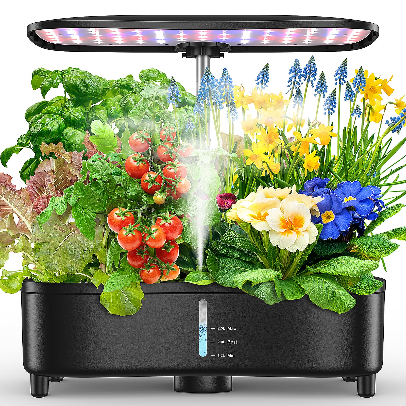 Potager Interieur 15 Pods, Système pour Cultures Hydroponie, Technologie Aéroponique pour une Croissance 3x Plus Rapide, Lampe LED Plein Spectre Intégrée, Smart Garden Intérieur pour Herbes, Laitue