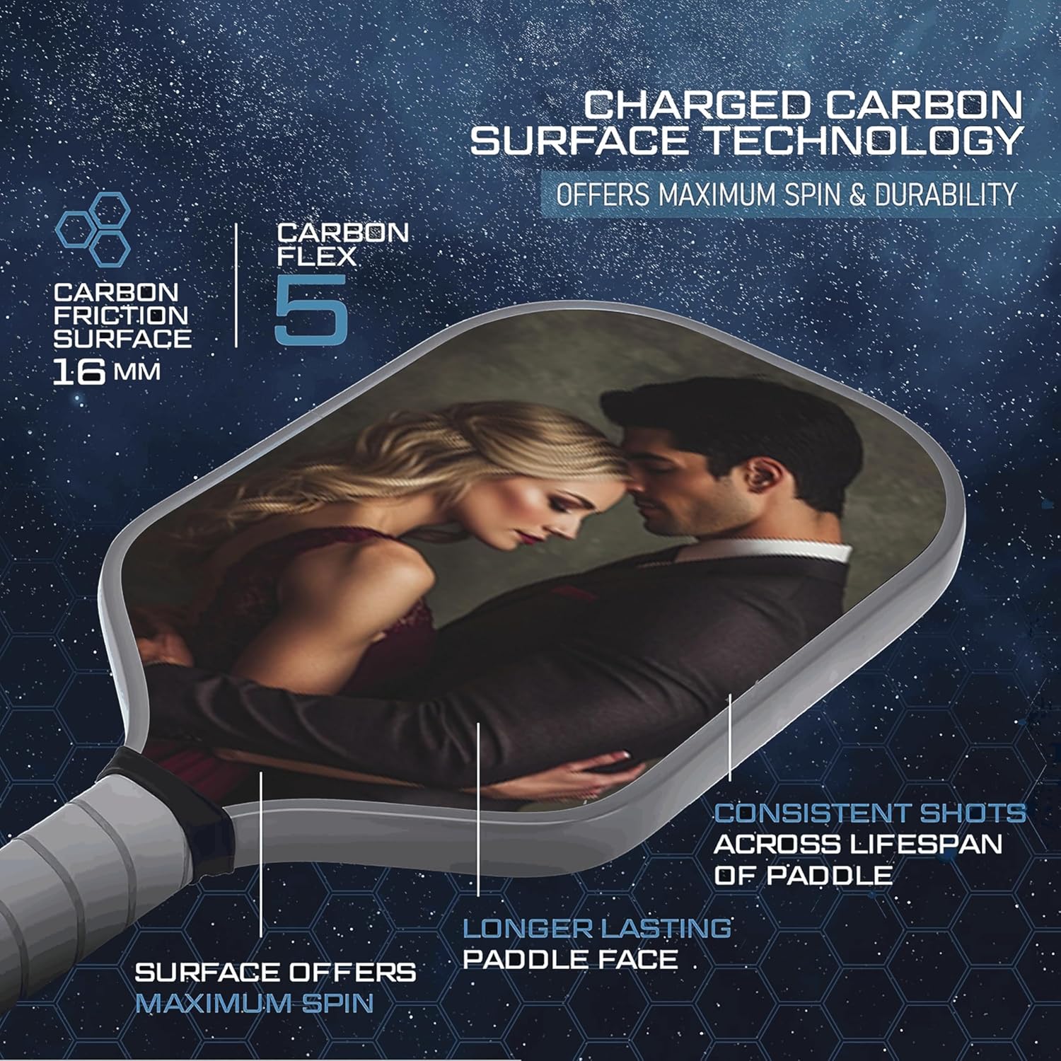 Custom Pickleball Paddles with Photo Text Logo, Personalized Pickleball Paddles Carbon Fiber, Personalized Gifts Racket for Beginners, Lover,Men and Women