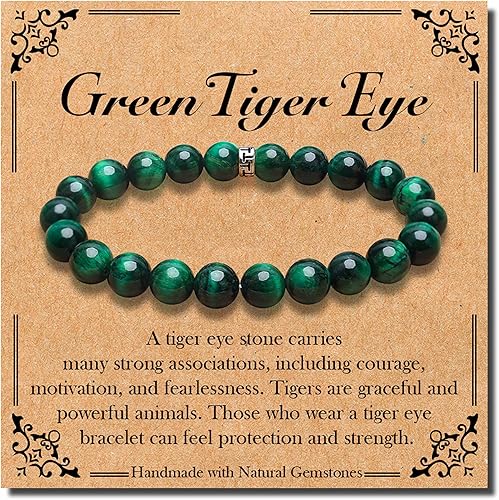 BONNY BOXX - Pulsera de piedras preciosas naturales elásticas curativas, cuentas de piedras semipreciosas de 468mm (0.160.240.32 pulgadas), para