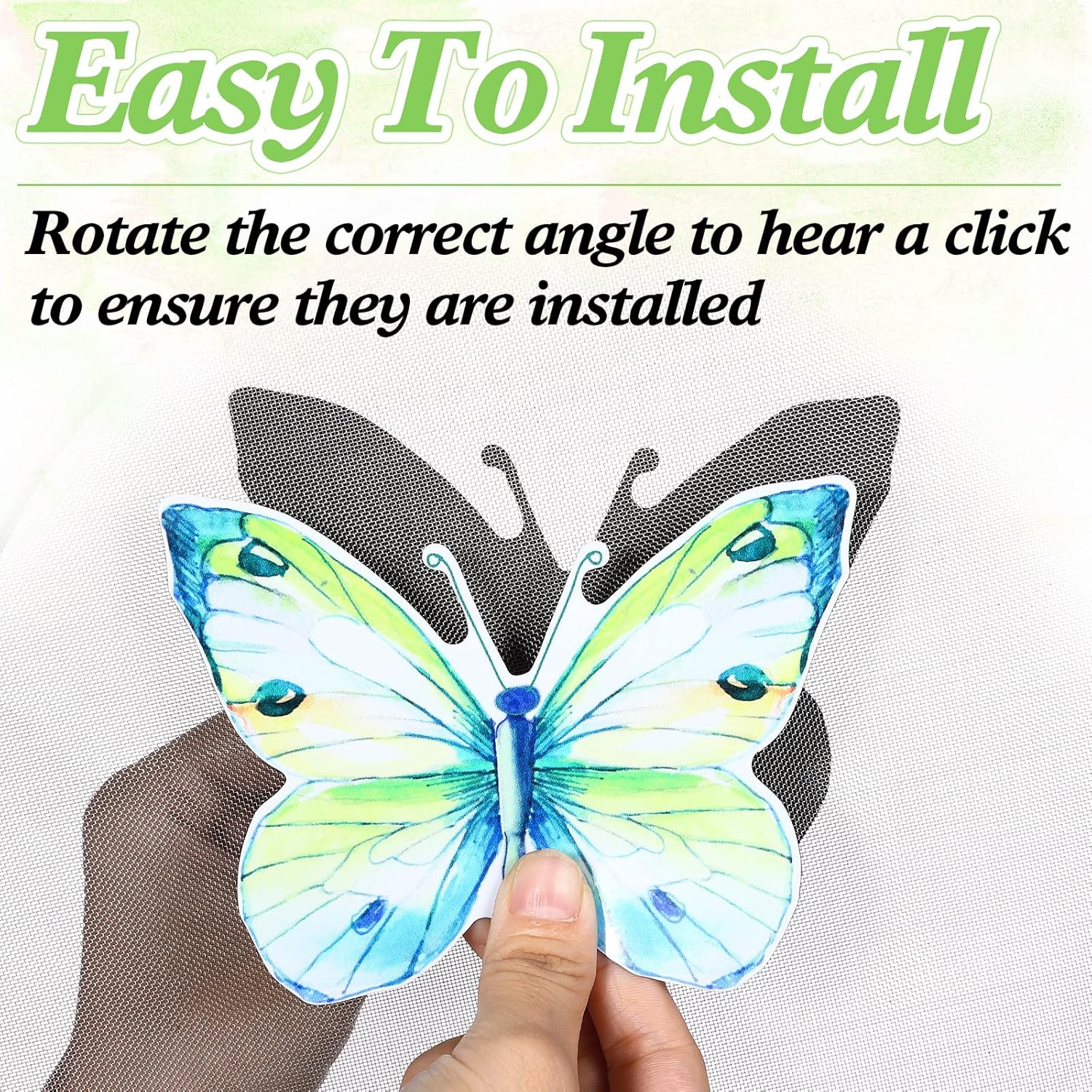 Eaasty 10 Pieces Butterfly Screen Door Magnets Double Sided Screen Door Magnets Stickers Magnetic Flexible Protector Decorative Multicolor for Window Patio Sliding Doors Protector(Fresh Style)