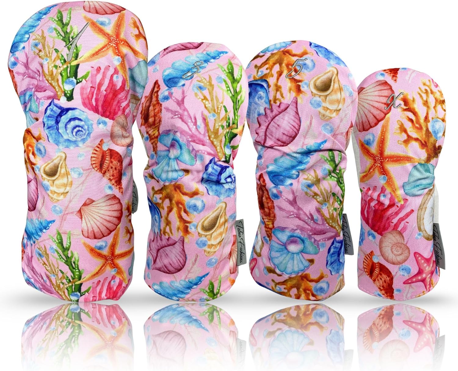 Taboo Fashion Golf Club Covers for Women - Numbered Golf Headcovers Set for Driver, Woods & Hybrid - Weather/Moisture Resistant Protection, Pack of 4