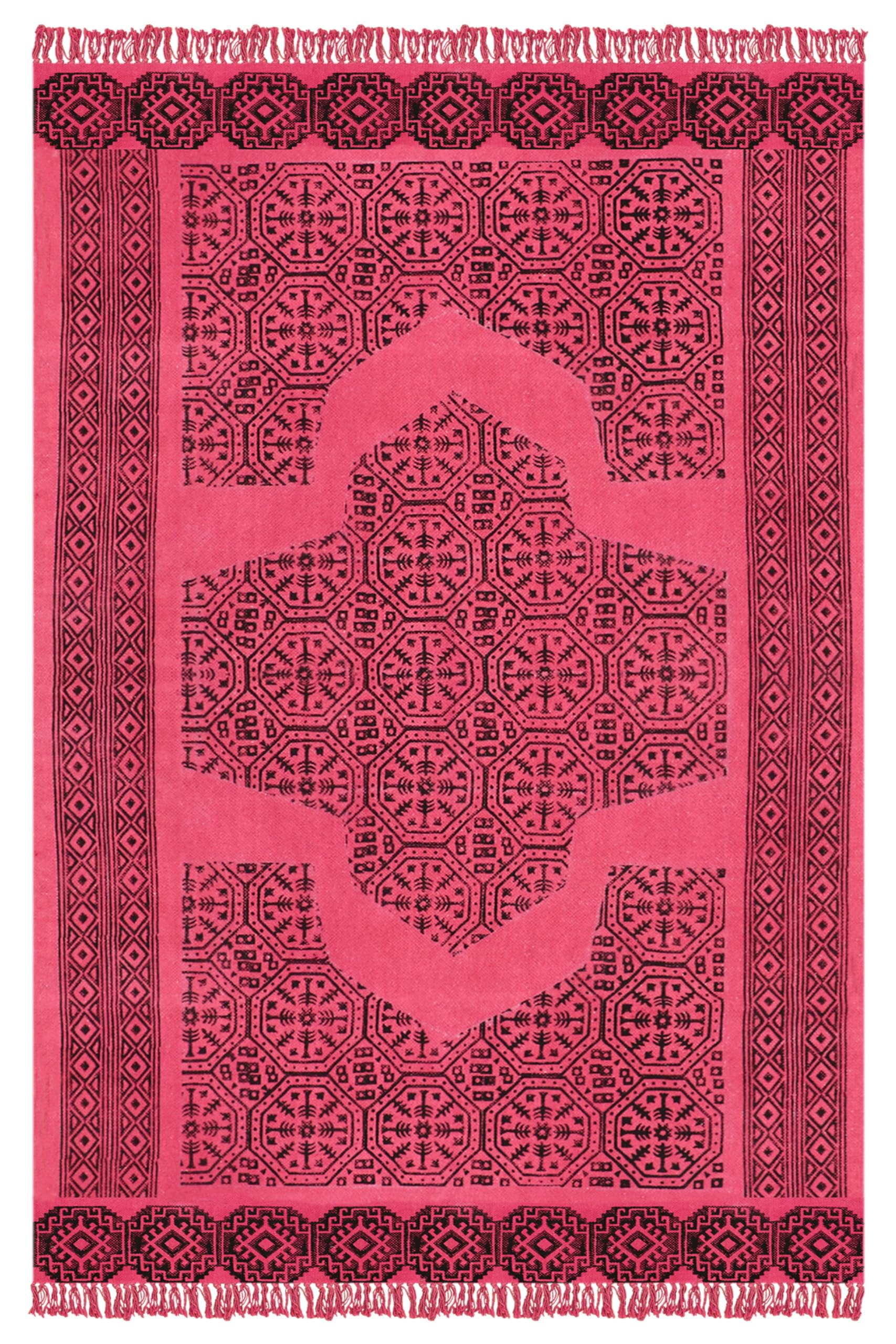 Tapis décoratif 15x20 coton motif géométrique dhurrie intérieur extérieur chambre