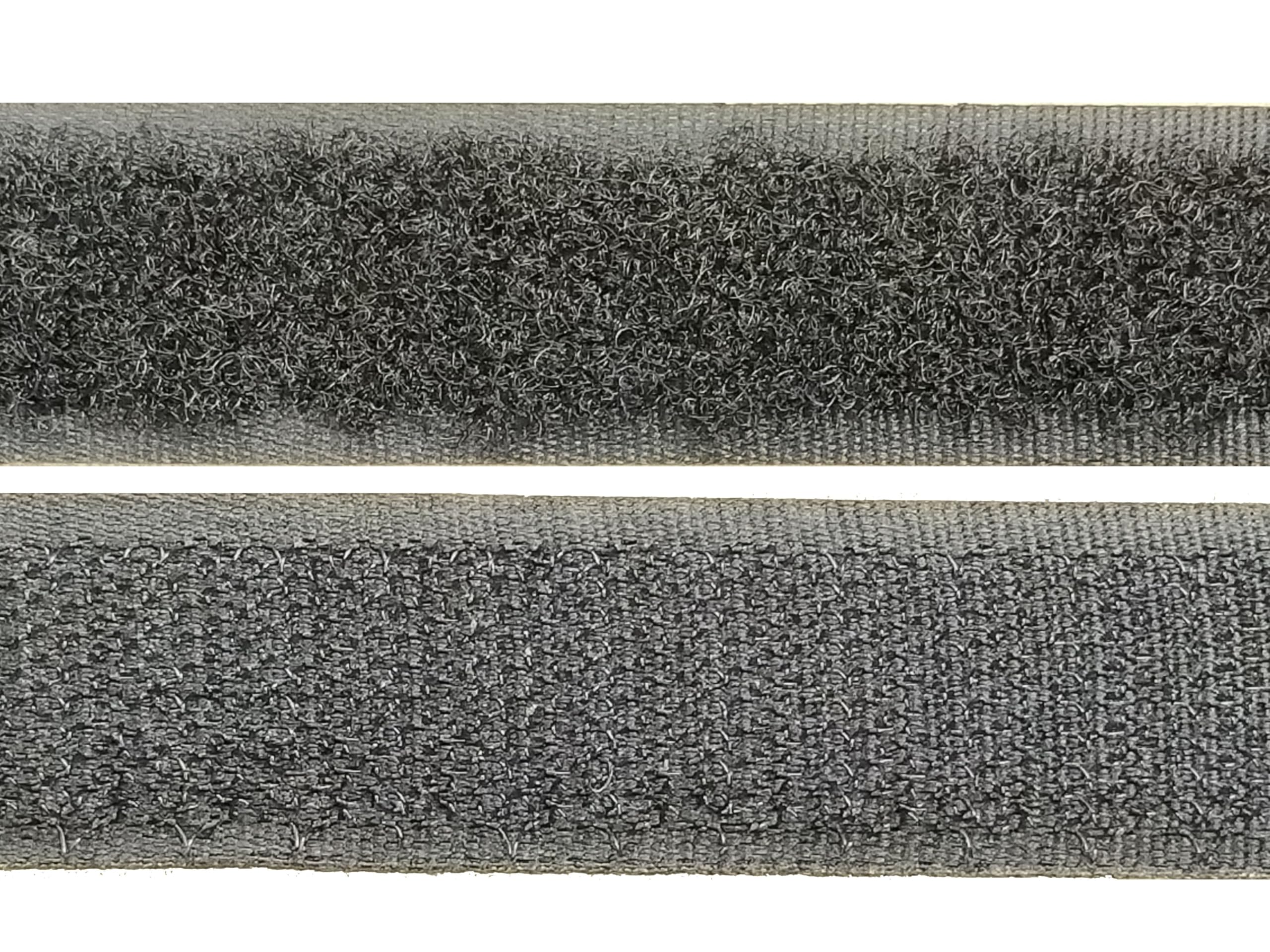 LOOP HOOK ADHESIVO 2CM COLOR NEGRO, Cinta Autoadhesiva para Cortinas, Ropa, Parches Militares Rollo de 25 Metros (Pack 24 Rollos Completos (24 Cara Suave, 24 Cara Rugosa) Negro)