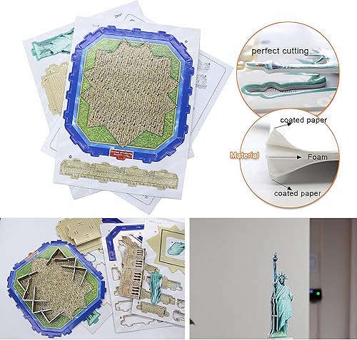 Miniatura 4 de Rompecabezas 3D Estatua de la Libertad – Kit de modelo de construcción de arquitectura de bricolaje | Réplica realista, sin pegamento | Juguete