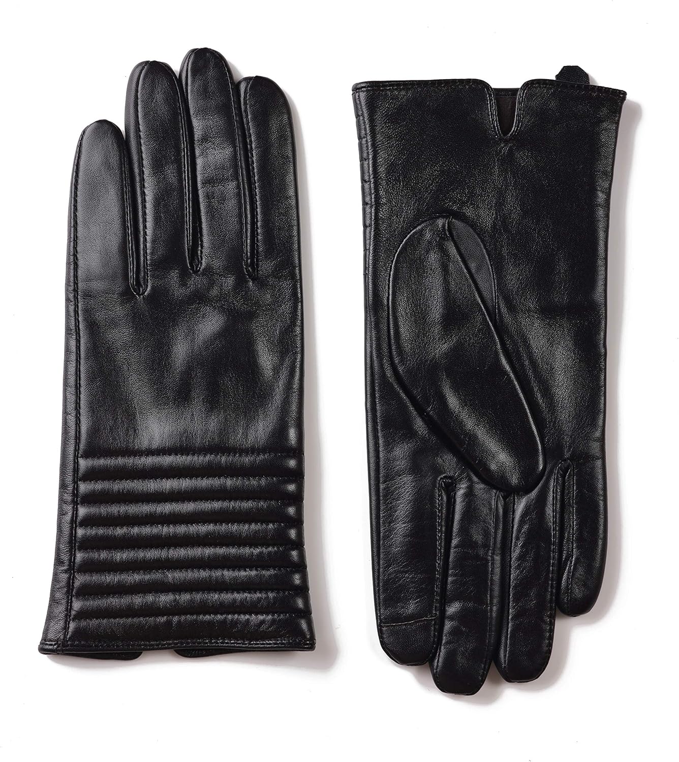 ZEN ELK Women's 8 Stitches Design Sheepskin Gloves 46 (Large, Black