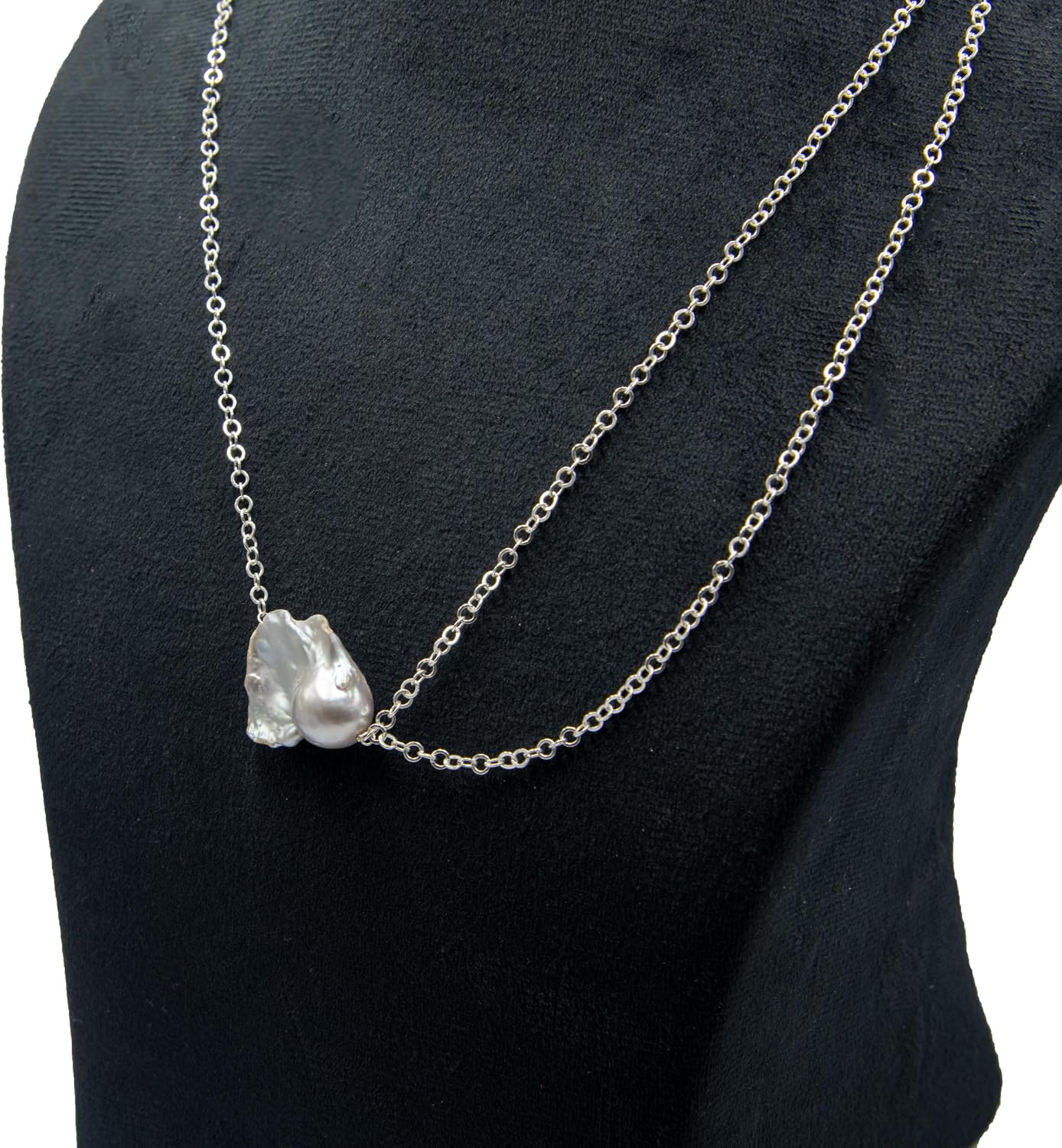 DeKulture Handmade Natural Pearl Silver Plated Brass Chain Pendant Necklace Jewelry For Women Gift