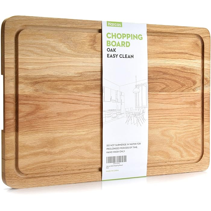 Buy Premium Oak Wooden Chopping Board by Harcas. Extra Large Size