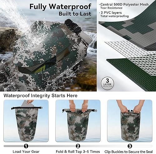 Miniatura 3 de MARCHWAY - Bolso seco flotante e impermeable 1.322.645.287.9310.57 galones, parte superior enrollable, mantiene secos equipos de kayak rafting