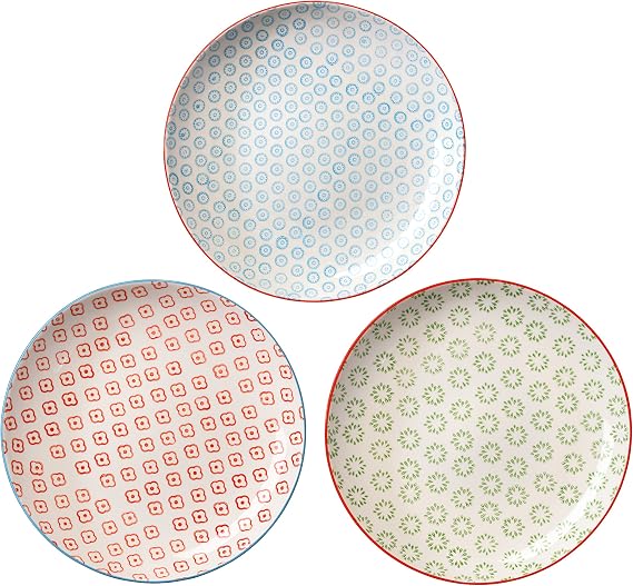 Bloomingville Emma Teller 4er Set - Bunte Retro-Keramikteller ø16cm