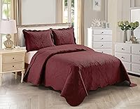 Vista 7 de Home Collection - Elegante juego de colcha en relieve, tamaño grande, color liso