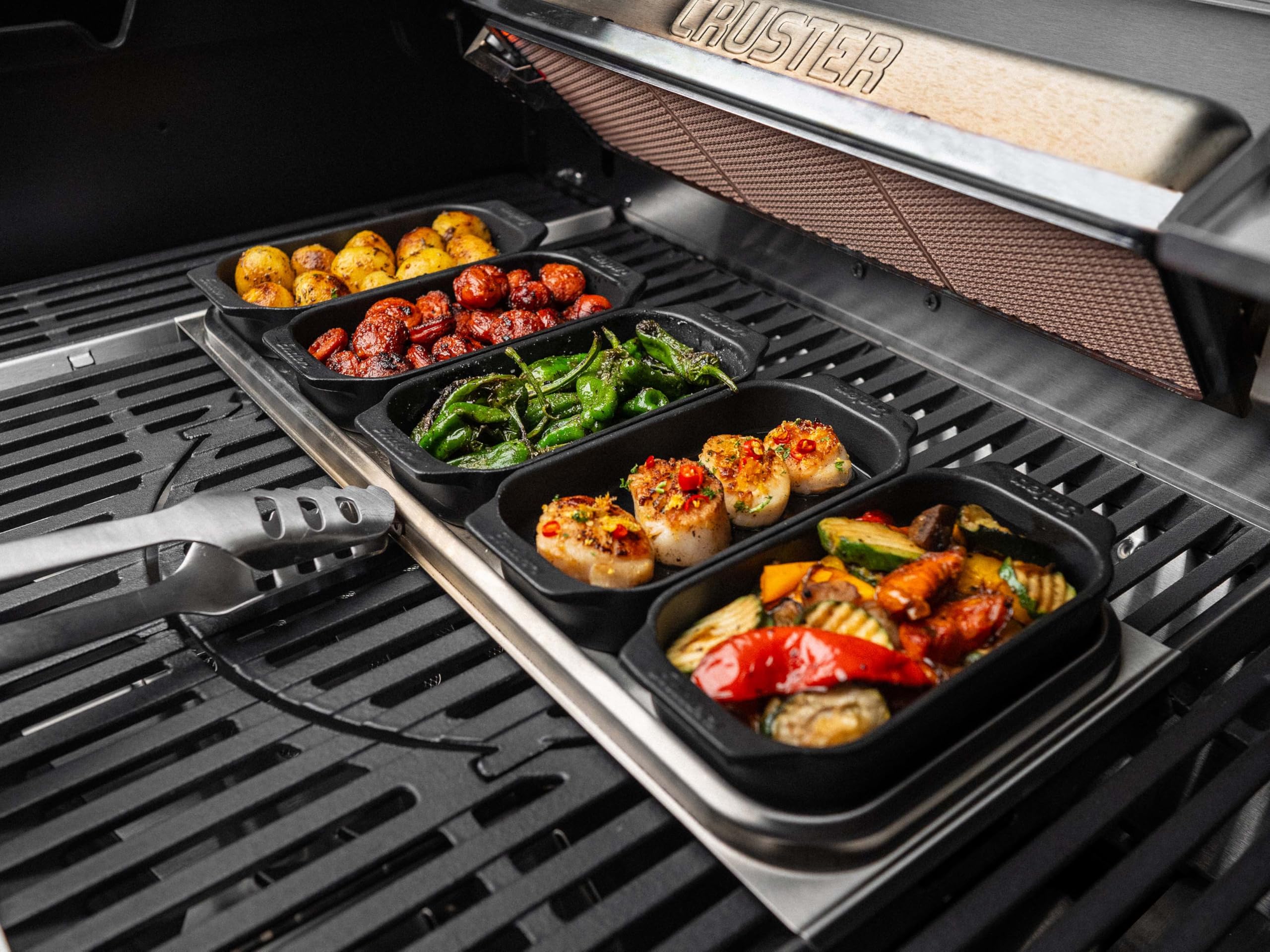 Enders® Tapasschalen-Set, 4er Set, emailliertes Gusseisen, gleichmäßige Hitzeverteilung und Speicherung, BBQ, Grillpfanne, Pfännchen, Gusspfanne, Servierpfanne, schwarz, 4 x B9 x T19 x H3,5 cm, #7931