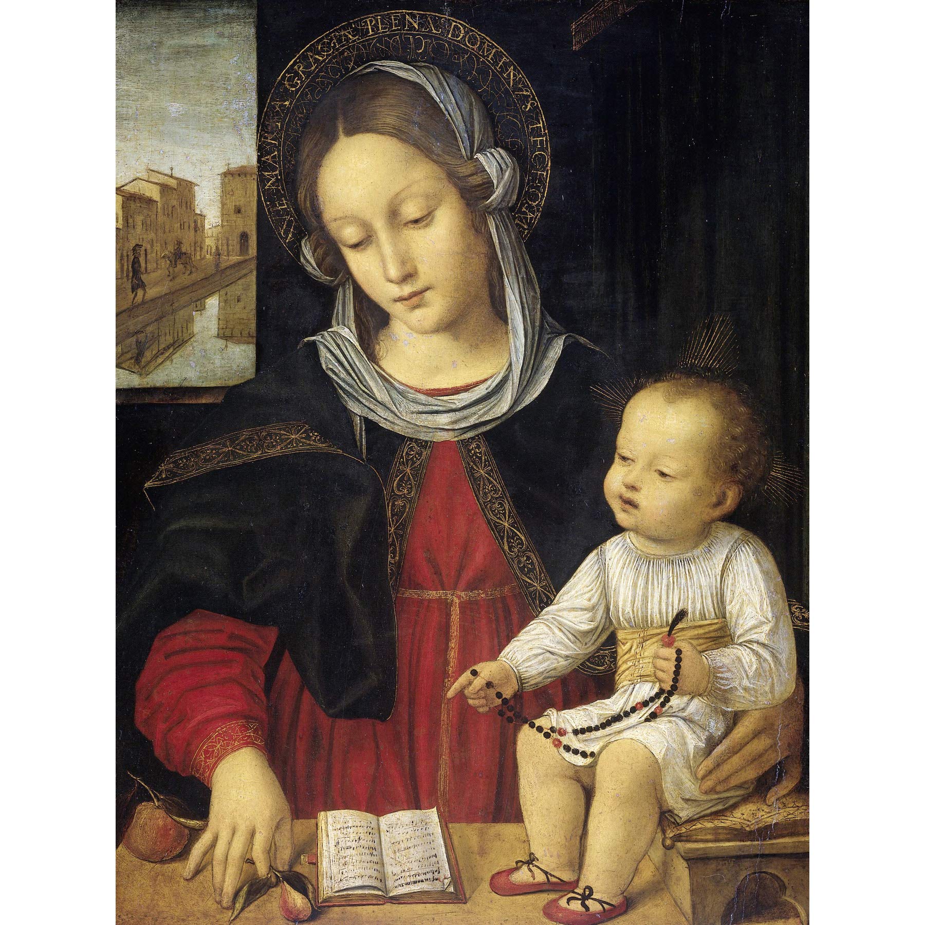 Artery8 Borgognone Madonna And Child Religious Painting Large Wall Art Poster Print Thick Paper 18X24 Inch