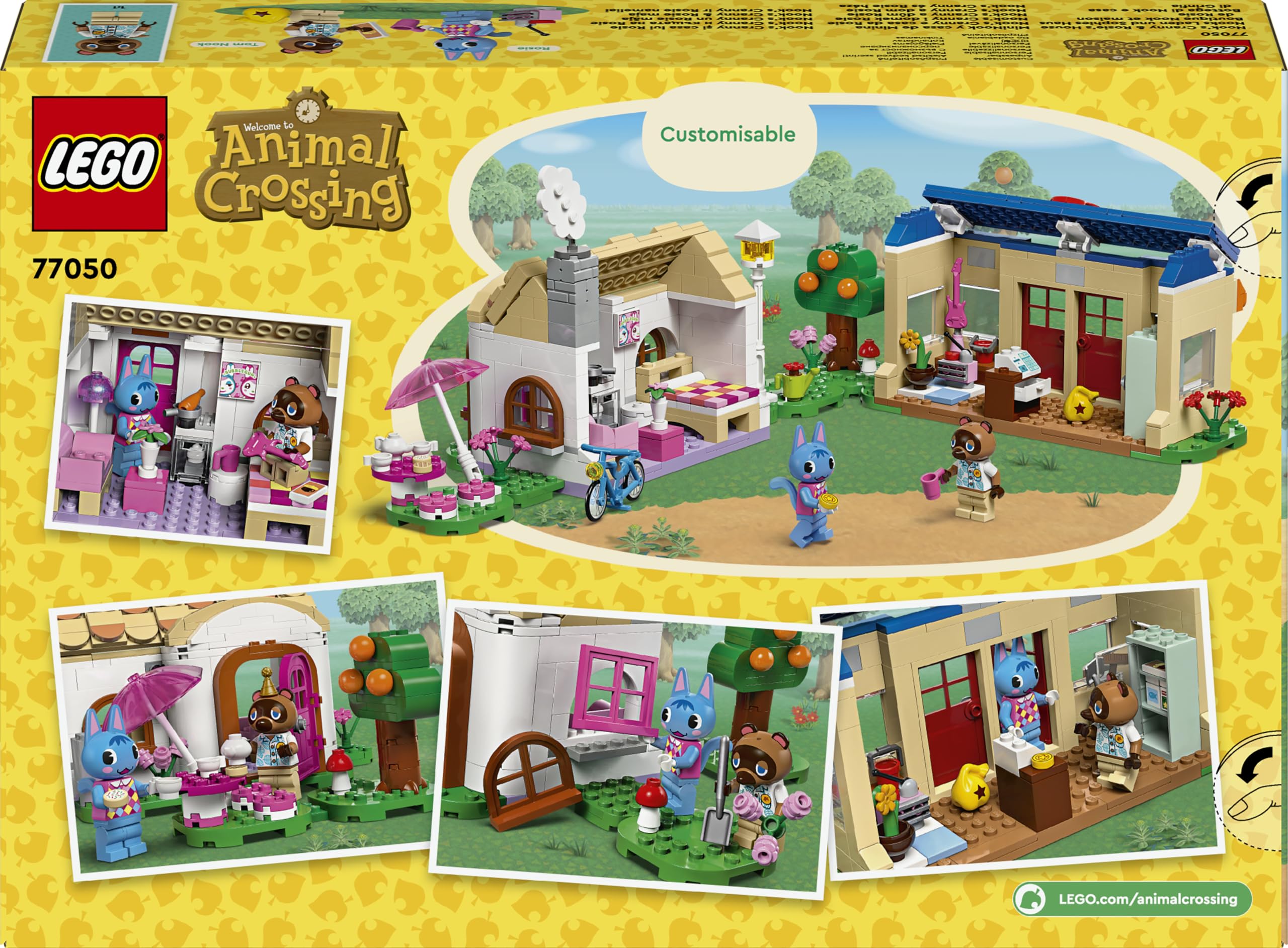 LEGO Animal Crossing Bottega di Nook e casa di Grinfia, Giochi Creativi per Bambini da 7 Anni, Modellini da Costruire di Negozio e Casa Giocattolo con 2 Personaggi della Serie di Videogiochi 77050