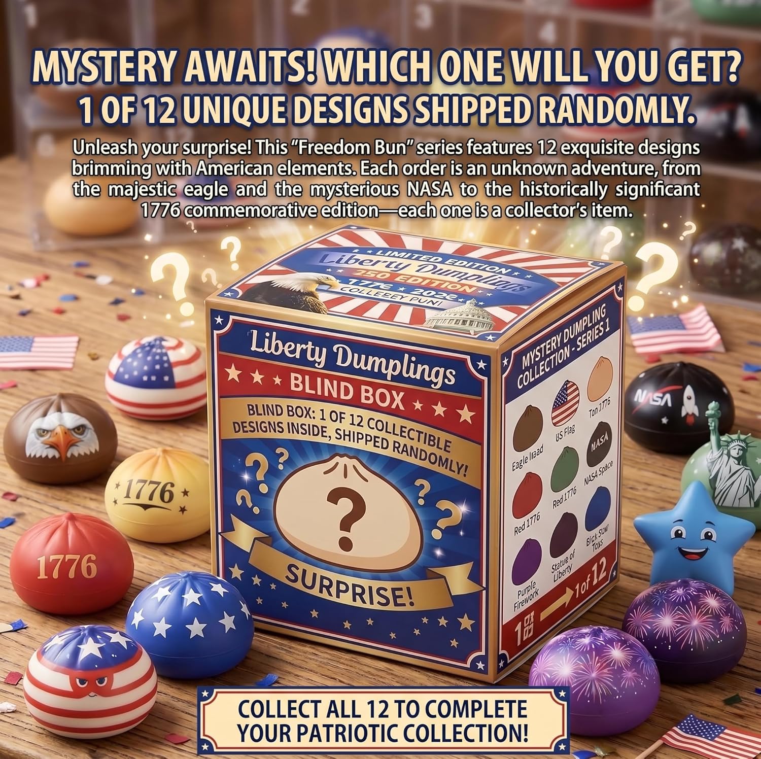 Dumpling Stress Relief Mystery Box, Soft Dumplings for Adults and Teenagers to Relieve Stress, Stress Relief Ball. Note: One of The 12 Designs Will Be Shipped Randomly (2)