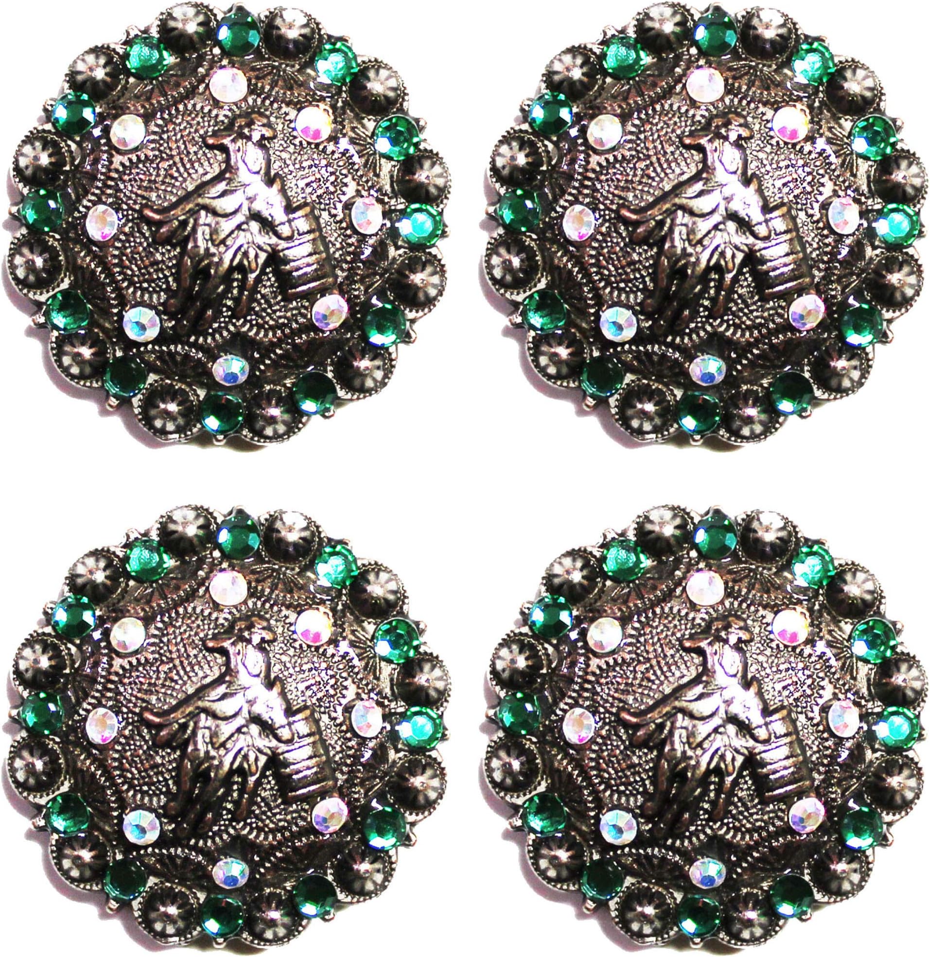 4 Conchos Rhinestone Bling Horse Saddle Western Berry Barrel Tack Bridle CO23
