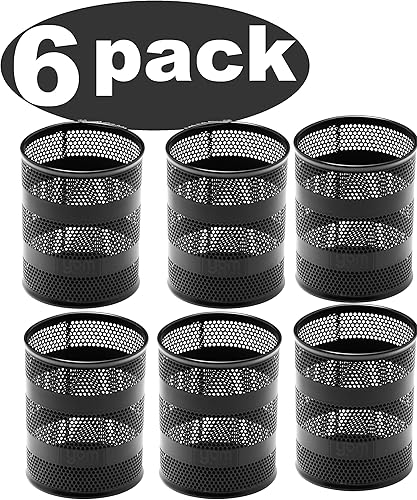 Miniatura 5 de Ybm Home Escritorio redondo de oficina de malla de acero lápiz titular de la pluma negro 1043 (paquete de 2)