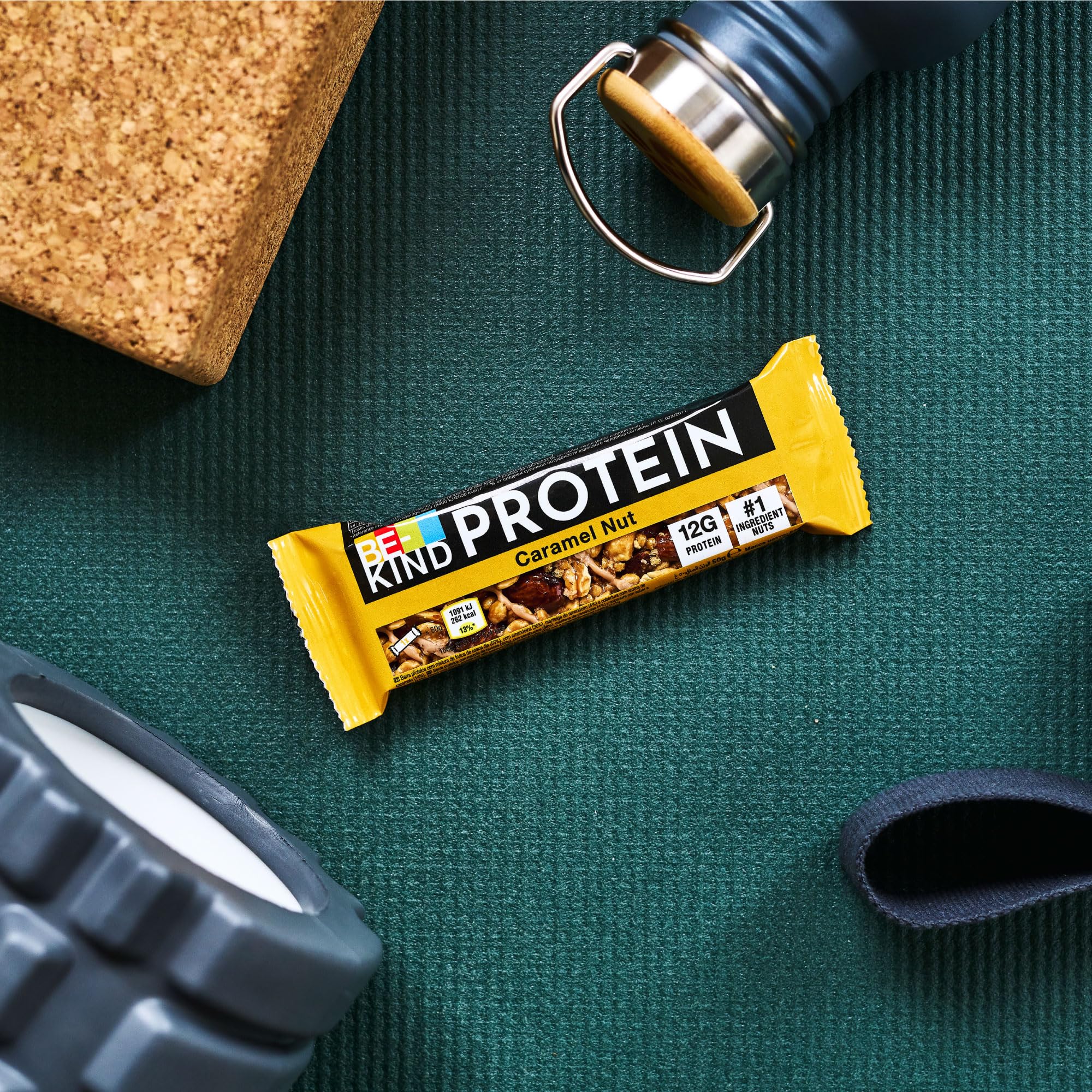 BE-KIND PROTEIN Caramel Nut – Barres protéinées de fruits à coque sans gluten – Pack de 12 barres
