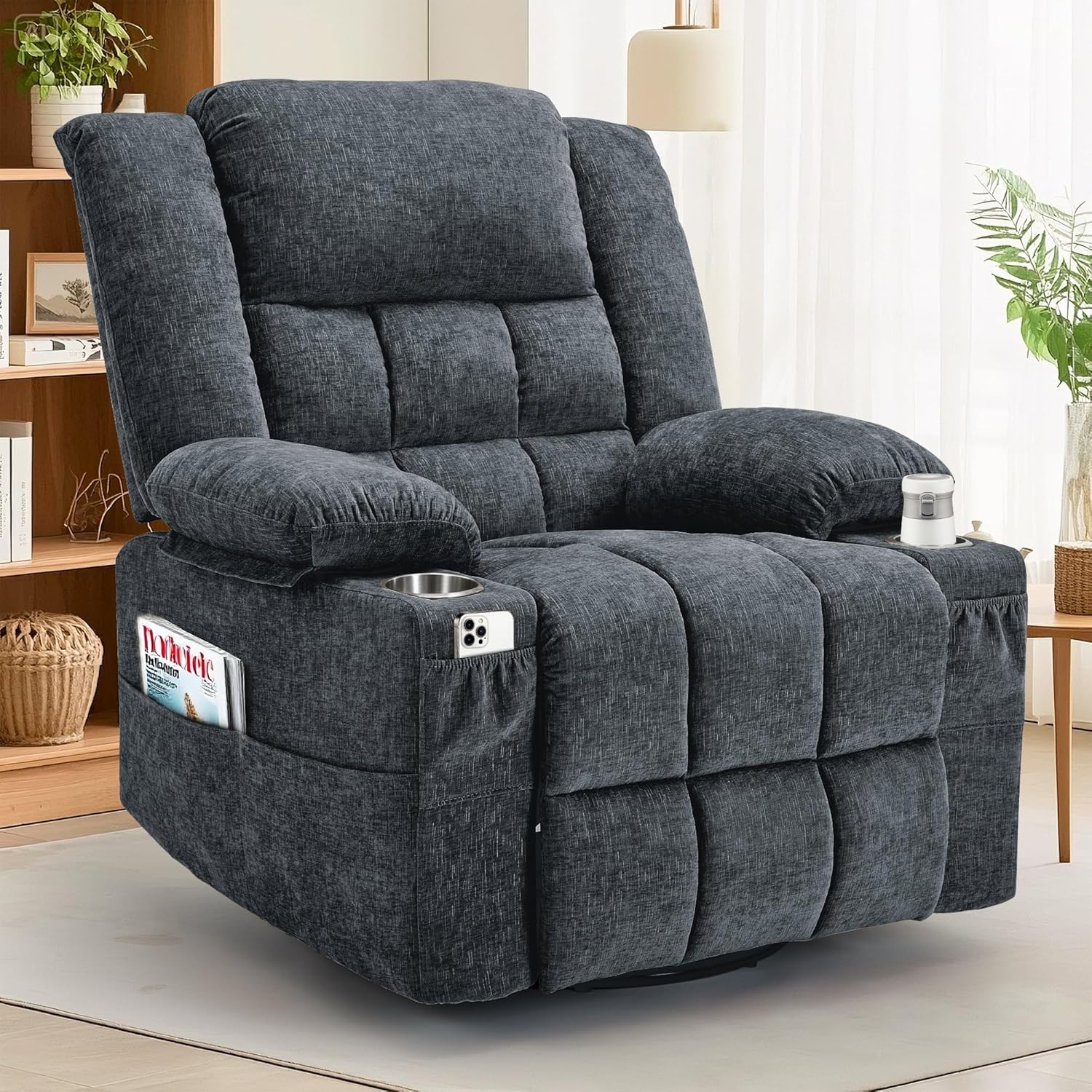 Korser Swivel Rocker Recliner with Massage