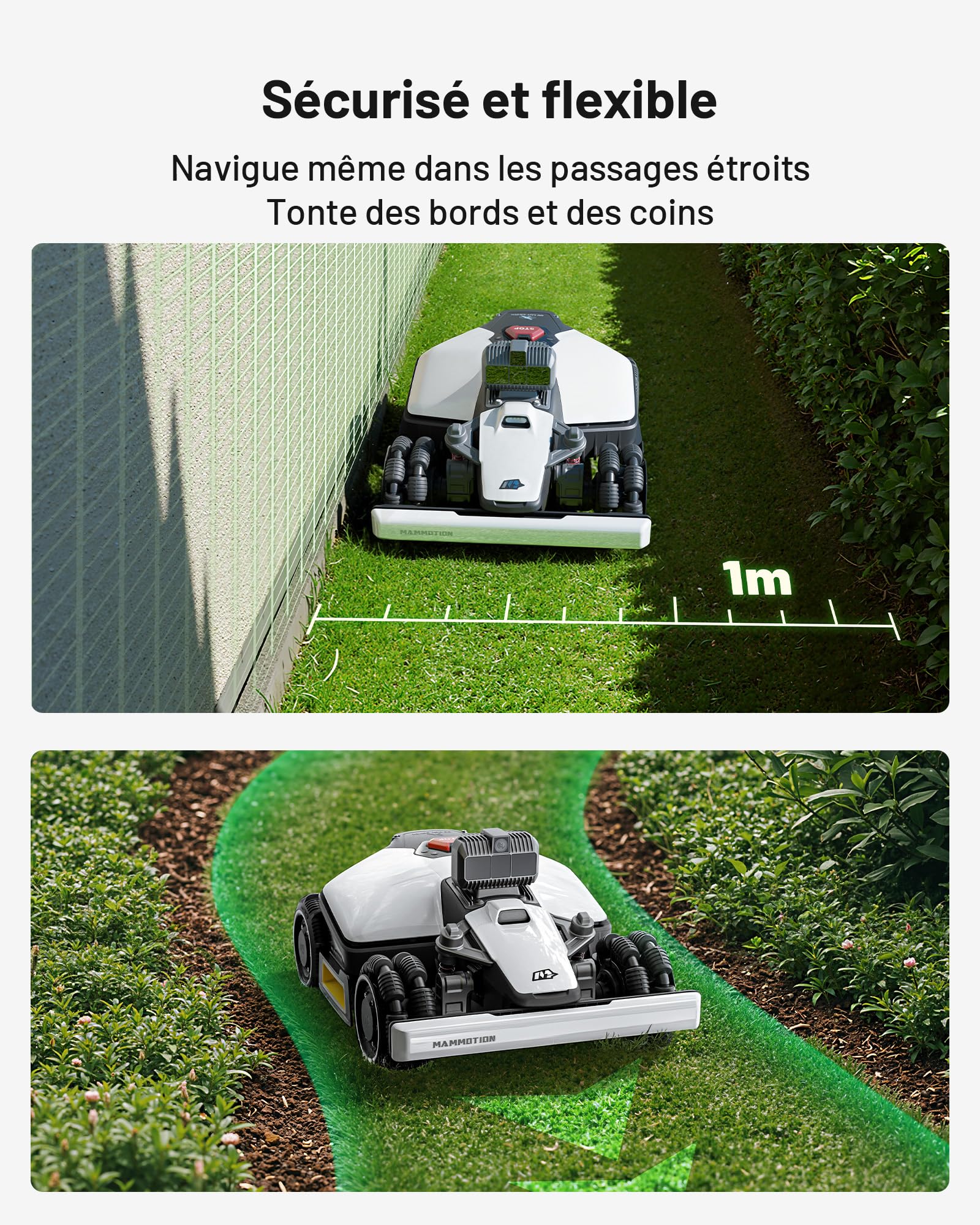 MAMMOTION LUBA Mini AWD LiDAR – Robot Tondeuse sans Fil Périphérique, avec LiDAR 3D+Vision, sans Antenne RTK, Cartographie Automatique, 1 500 m² Recommandés, Module 4G, Pente Jusqu’à 80%