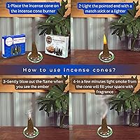 Vista 245 de TRUMIRI Incense Cones - Combo Pack of 20 Cone Incense - 10 Nag Champa + 10 Palo Santo - Insence Cones - Incense Cones Scented - Cone Incense Scents