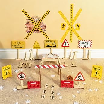 Gnome Accessories Construction Site 30 Pieces Miniature Gnome Construction Site Set with Measuring Tool Set Tool Set Gnome Accessories Christmas Complete Set for Gnome Door Decoration Dollhouse Accessories DIY Gnome Housewarming