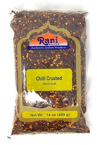 Rani Chile triturado corte tipo piza especia india 14 oz 400 g todo natural sin color añadido apto para gluten vegano sin OMG sin sal ni rellenos