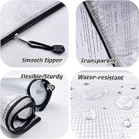 Vista 3 de 18 unidades, bolsas de malla de plástico con cremallera para documentos, carpetas de archivos con cremallera para suministros de oficina, viajes