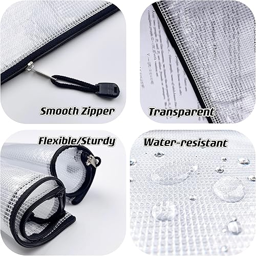 Miniatura 4 de -24 unidades - Bolsa de malla con cremallera de 7 x 11 pulgadas, carpetas de plástico con cremallera, bolsas de rompecabezas para organizar,