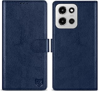 ZZXX for Moto G 5G 2025 Wallet Case Magnetic Closure 6.7 inch,Blue