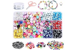 300PCS Smile Handmade Polymer Clay Beads 15 Styles