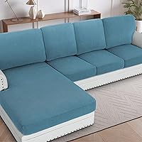 Vista 220 de H.VERSAILTEX 2025 New Sectional Couch Covers 8 Pieces Stretch Sofa Covers for Sectional Sofa Set Separate L Shaped Couch Cover for Both Left/Right