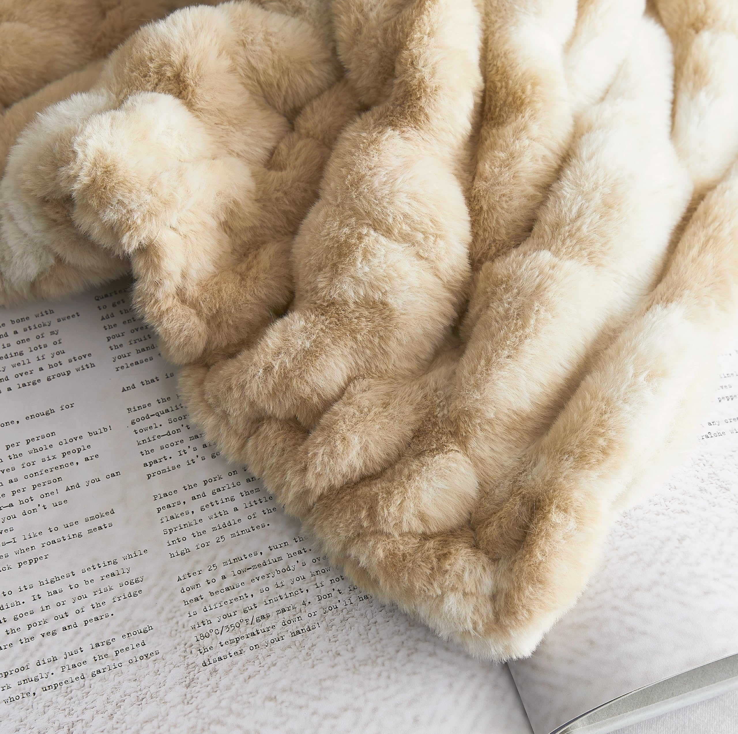 Amazon.com: Grand Avenue Taupe Double Sided Halle Faux Rabbit Fur