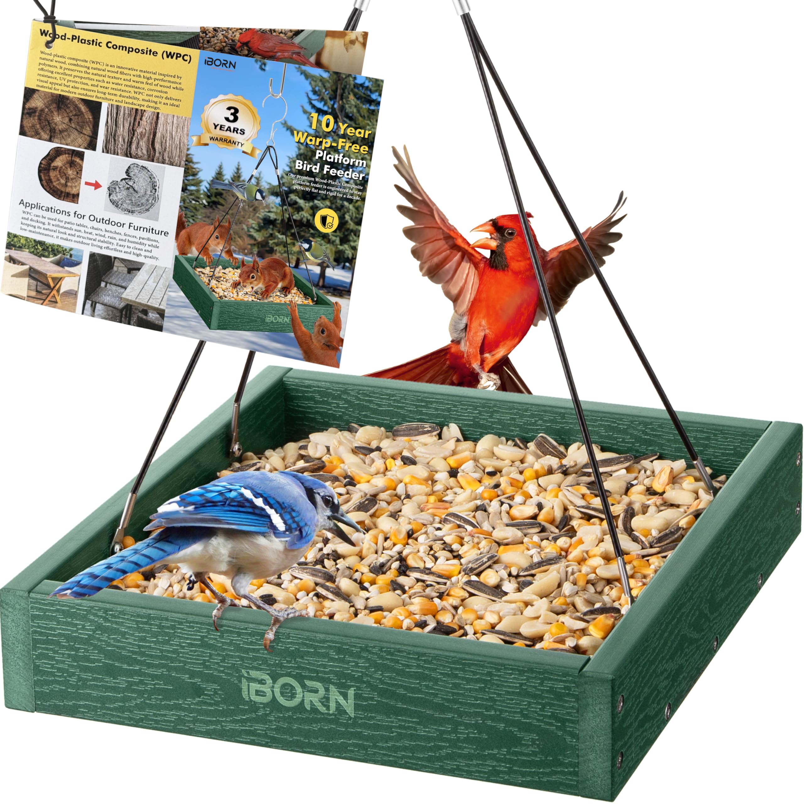 iBorn Platform Bird Feeder
