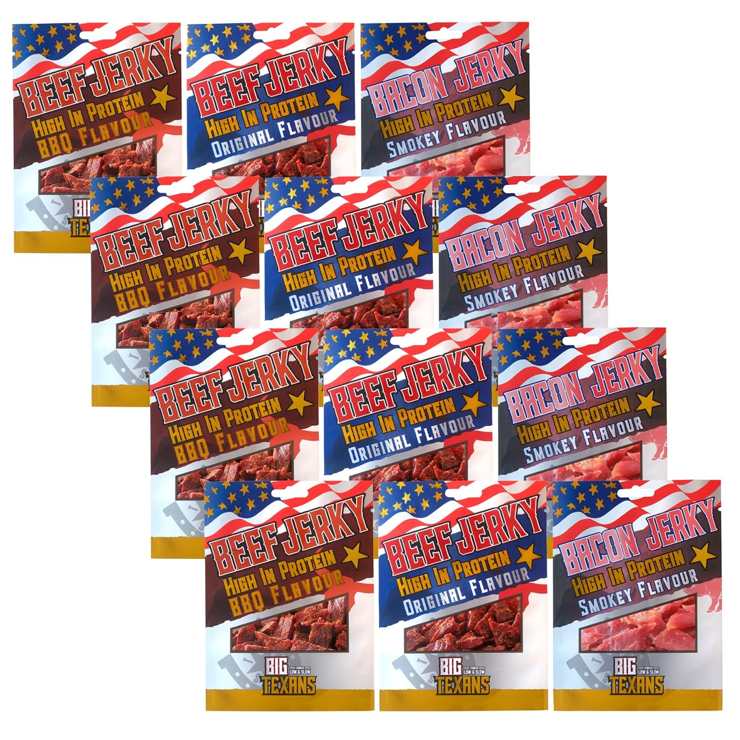 Kings BIG TEXANS MIX Wild West Jerky, BBQ Beef Jerky, Original Beef