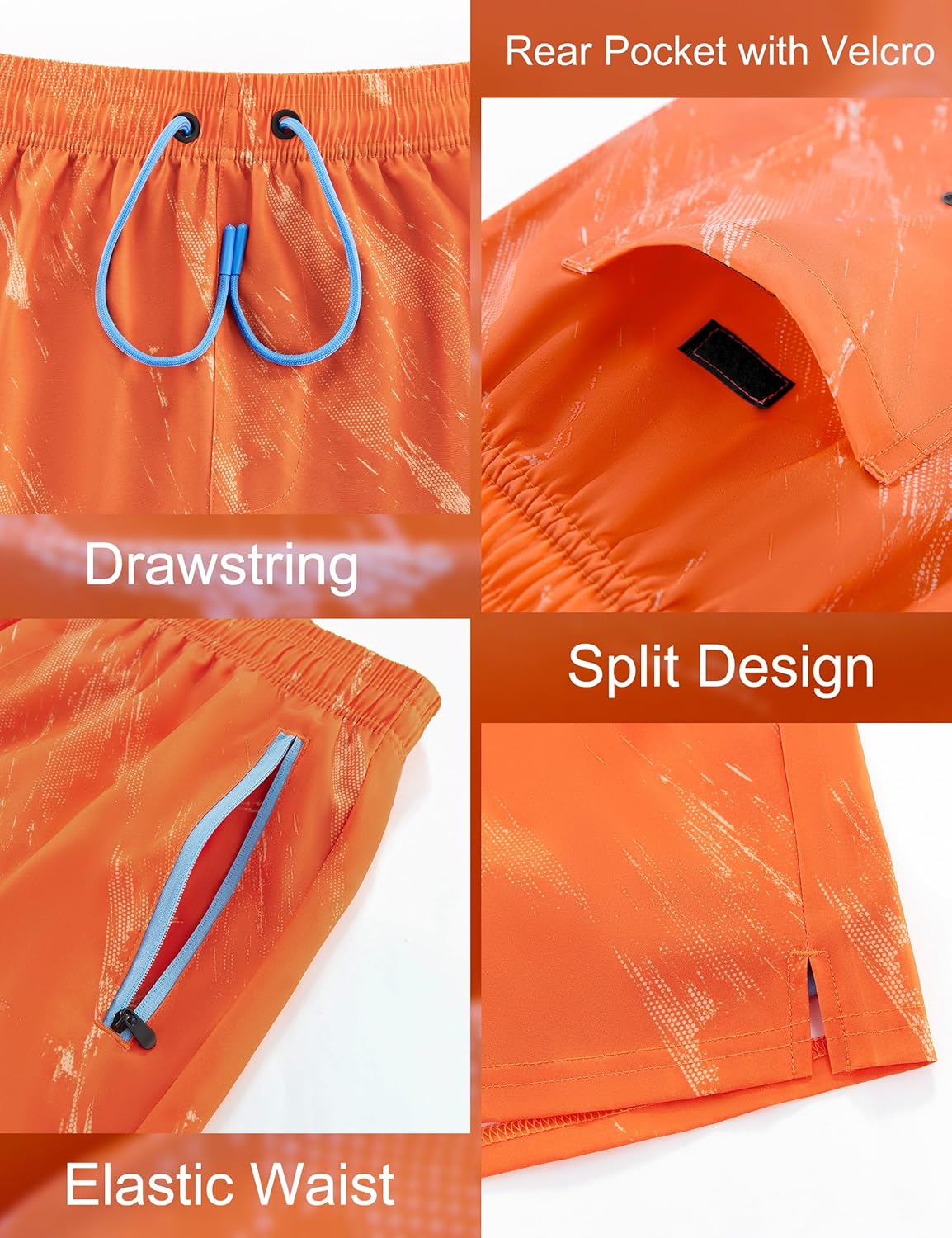 APTRO Mens Swim Trunks 5" with Compression Liner Mens Board Shorts Quick Dry Bathing Suit with Zipper Pockets - Image 5