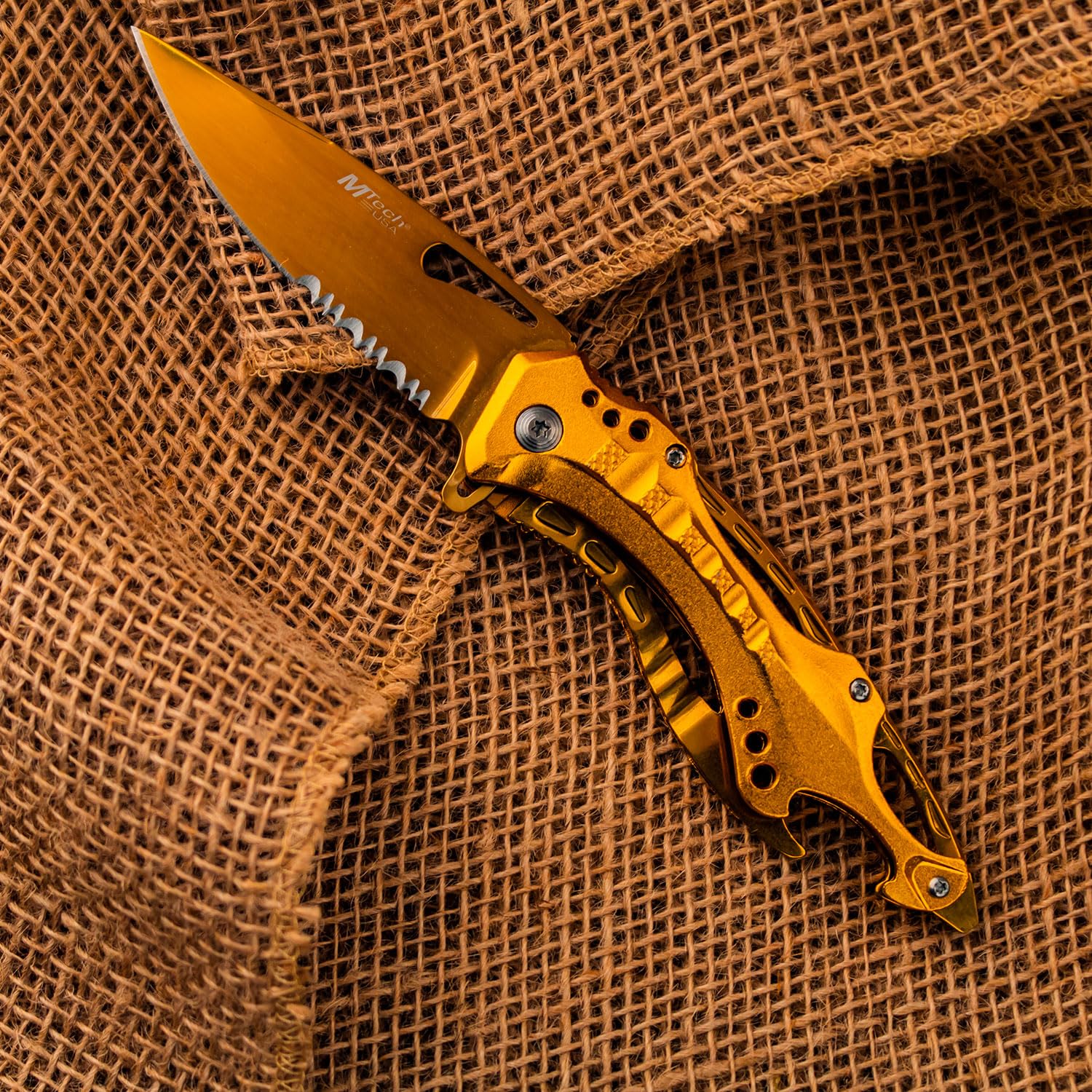 Amazon.com: Assisted Opening ALL Gold Titanium Coating Aluminum