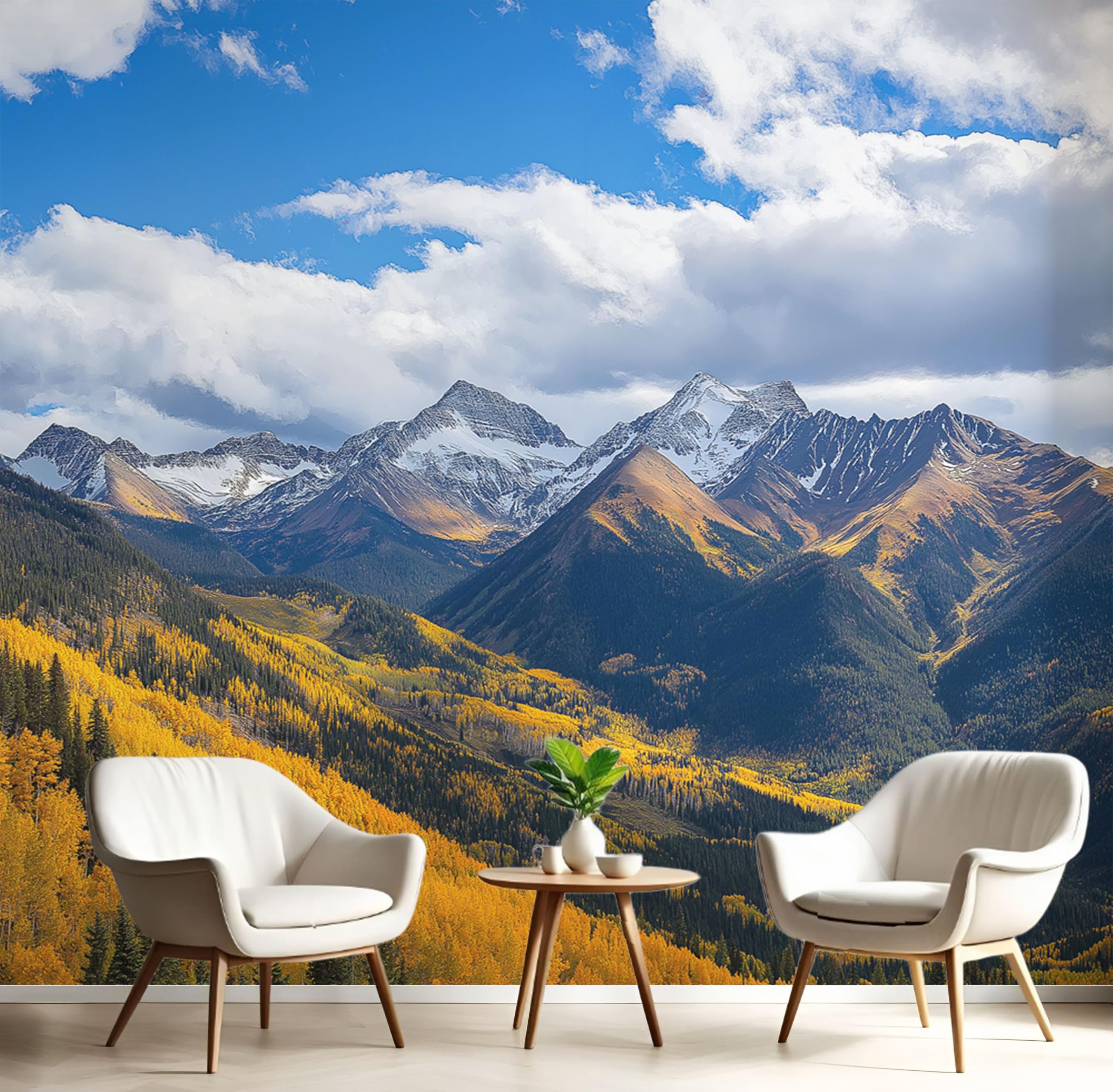 Papier Peint Panoramique 3D 400X280 Beige pour Grand Salon